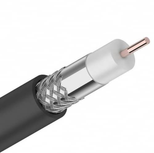 Купить Кабель Rexant коаксиальный RG-6U 75 Ом CCS/Al/Al 64% Outdoor черный бухта 100 м по низкой цене