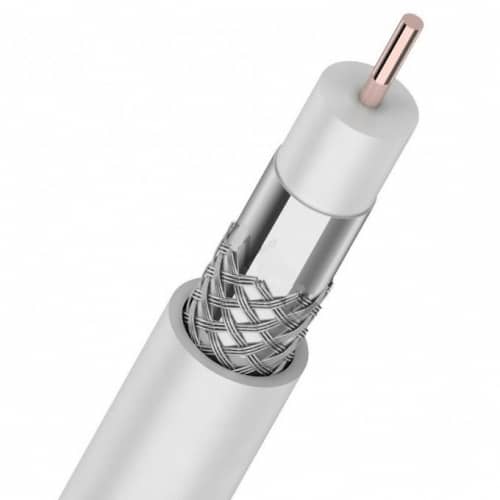 Купить Кабель Rexant коаксиальный RG-6U 75 Ом CCS/Al/Al 64% белый бухта 305 м по низкой цене