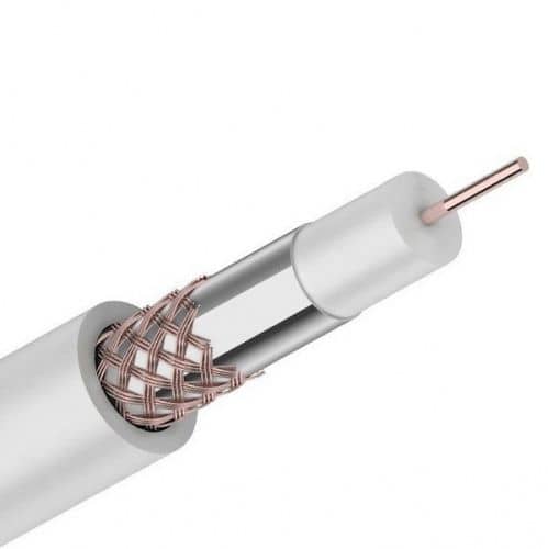 Купить Кабель PROconnect коаксиальный RG-6U+Cu 75 Ом Cu/Al/Cu 48% белый бухта 100 м по низкой цене