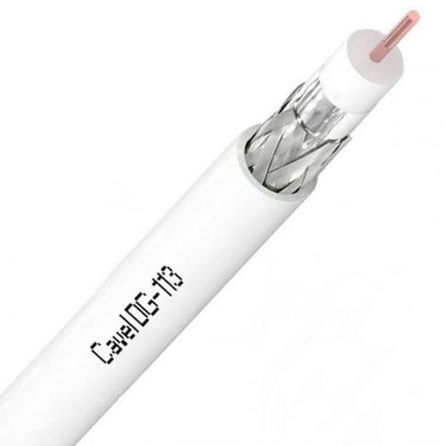 Купить Кабель Cavel коаксиальный DG-113 75 Ом Cu/Al/CuSn 75% белый бухта 100 м по низкой цене