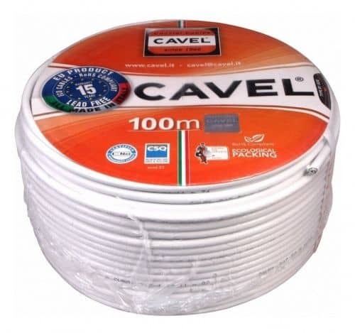 Купить Кабель Cavel коаксиальный DG-113 75 Ом Cu/Al/CuSn 75% белый бухта 100 м по низкой цене