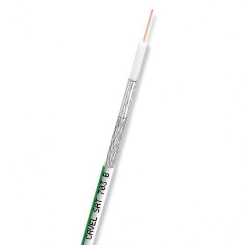 Купить Кабель Cavel коаксиальный SAT 703 B 75 Ом Cu/Al/CuSn 75% белый бухта 250 м по низкой цене