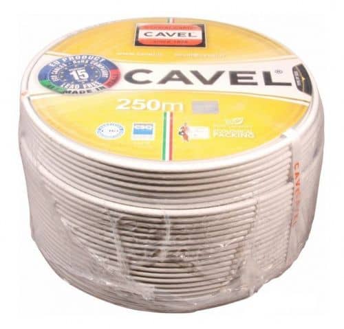 Купить Кабель Cavel коаксиальный SAT 703 B 75 Ом Cu/Al/CuSn 75% белый бухта 250 м по низкой цене