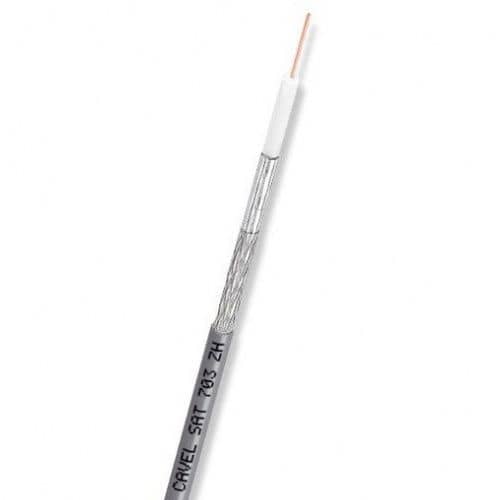 Купить Кабель Cavel коаксиальный SAT 703 ZH 75 Ом Cu/Al/CuSn 75% серый бухта 100 м по низкой цене