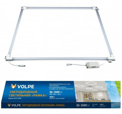 Купить Светильник Volpe Рамка ULO-Q190 6060-36W/4000K White светодиодный по низкой цене
