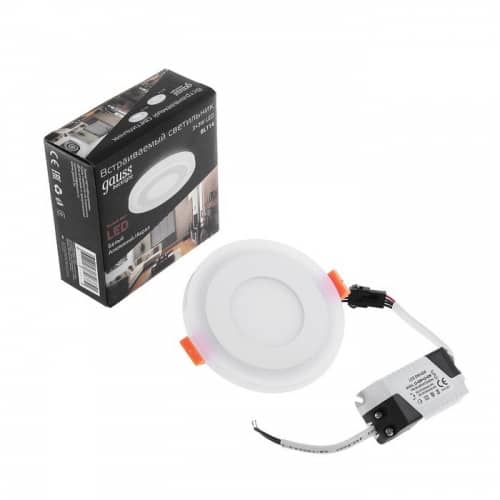 Купить Светильник Gauss Backlight BL114 3+3W 3000K светодиодный D105 по низкой цене