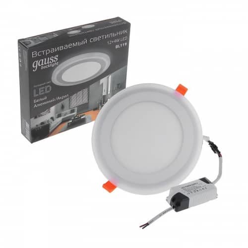 Купить Светильник Gauss Backlight BL119 12+4W 4000K светодиодный D190 по низкой цене