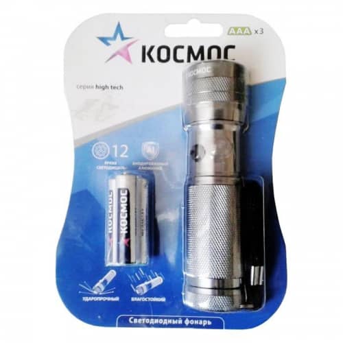 Купить Фонарь Космос M3712-C-LED 12LED 3xR3 алюминиевый светодиодный по низкой цене