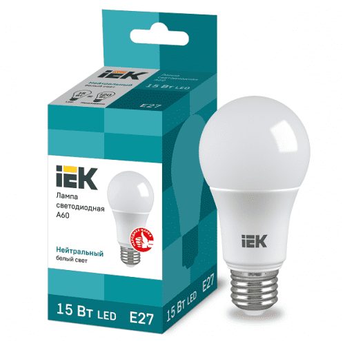 Купить Лампа IEK Eco A60 15W Е27 4000К светодиодная по низкой цене