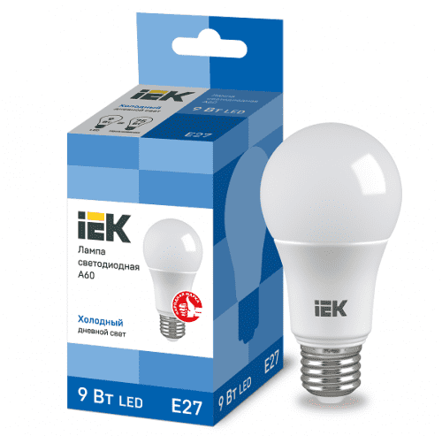 Купить Лампа IEK Eco A60 9W Е27 6500К светодиодная по низкой цене