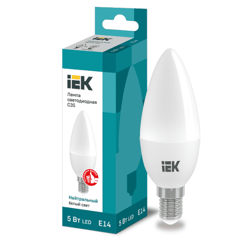 Купить Лампа IEK Eco C35 5W Е14 4000К светодиодная по низкой цене