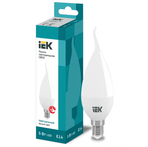 Купить Лампа IEK Eco CB35 5W Е14 4000К светодиодная по низкой цене