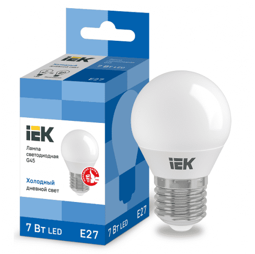 Купить Лампа IEK Eco G45 7W Е27 6500К светодиодная по низкой цене