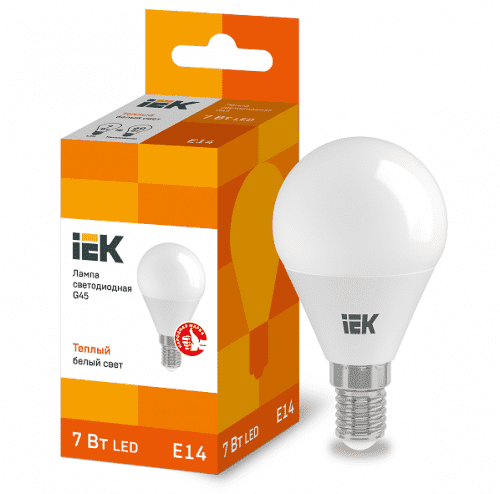 Купить Лампа IEK Eco G45 7W Е14 3000К светодиодная по низкой цене