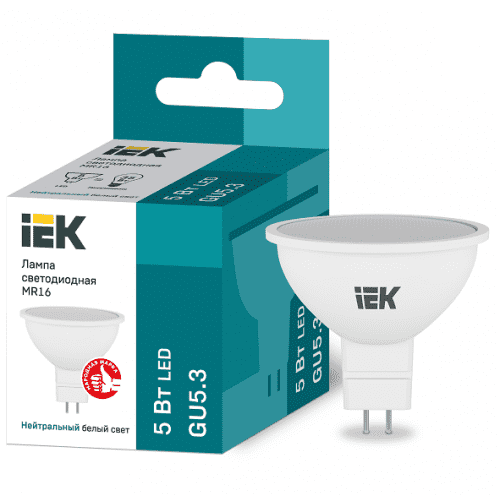 Купить Лампа IEK Eco MR16 5Wт GU5.3 4000К светодиодная по низкой цене