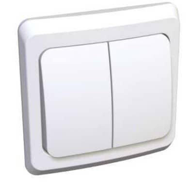 Купить Выключатель Schneider Electric Этюд BC10-002B двухклавишный белый по низкой цене