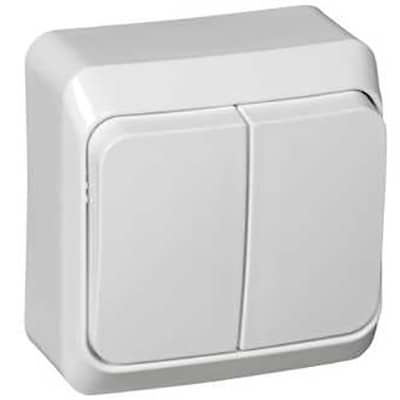 Купить Выключатель Schneider Electric Этюд BA10-002B двухклавишный белый по низкой цене