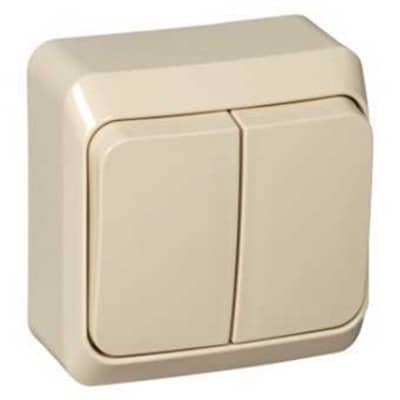 Купить Выключатель Schneider Electric Этюд BA10-002K двухклавишный Кремовый по низкой цене