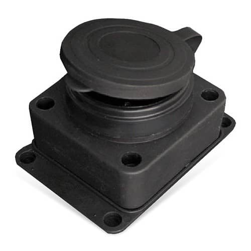 Купить Розетка UNIVersal 602229 IP44 одноместная с заземлением и крышкой черная по низкой цене