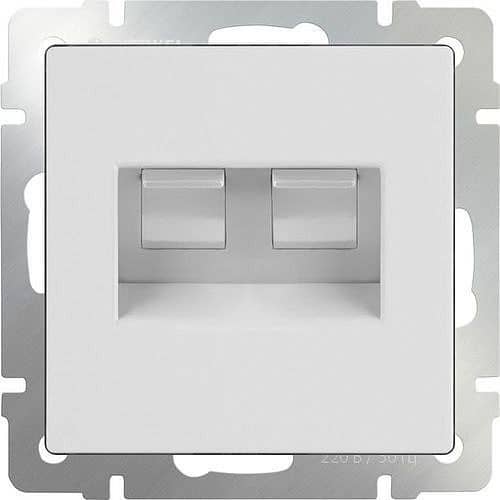 Купить Розетка Werkel Ethernet WL01-RJ45+RJ45 компьютерная двойной белый по низкой цене