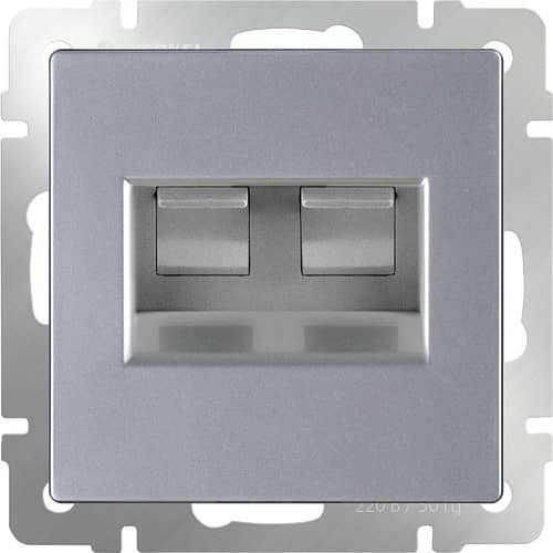 Купить Розетка Werkel WL06-RJ11+RJ45 телефонно-компьютерная серебряный по низкой цене