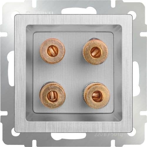 Купить Розетка Werkel WL09-AUDIOx4 акустическая cеребряный рифленый по низкой цене