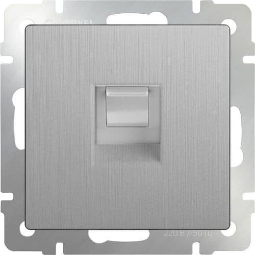 Купить Розетка Werkel Ethernet WL09-RJ-45 компьютерная серебряный рифленый по низкой цене