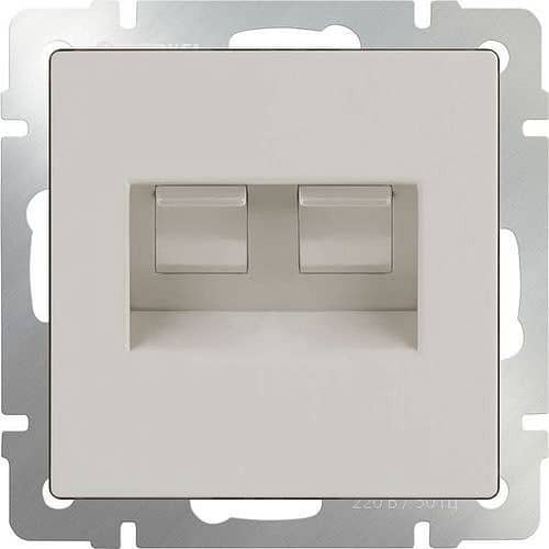 Купить Розетка Werkel Ethernet WL03-RJ45+RJ45 компьютерная двойной Слоновая кость по низкой цене