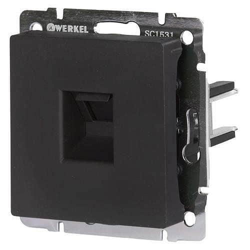 Купить Розетка Werkel WL08-RJ-11 телефонная черный матовый по низкой цене