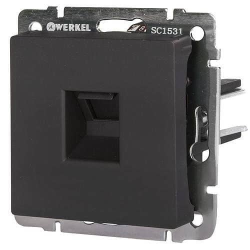 Купить Розетка Werkel Ethernet WL08-RJ-45 компьютерная черный матовый по низкой цене