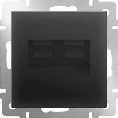 Купить Розетка Werkel Ethernet WL08-RJ45+RJ45 компьютерная двойной черный матовый по низкой цене