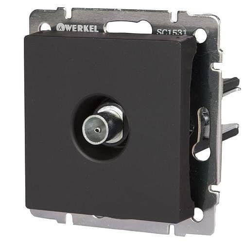 Купить Розетка Werkel WL08-TV телевизионная одноместный оконечной черный матовый по низкой цене