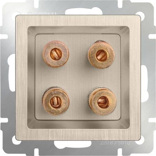 Купить Розетка Werkel WL10-AUDIOx4 акустическая шампань рифленый по низкой цене