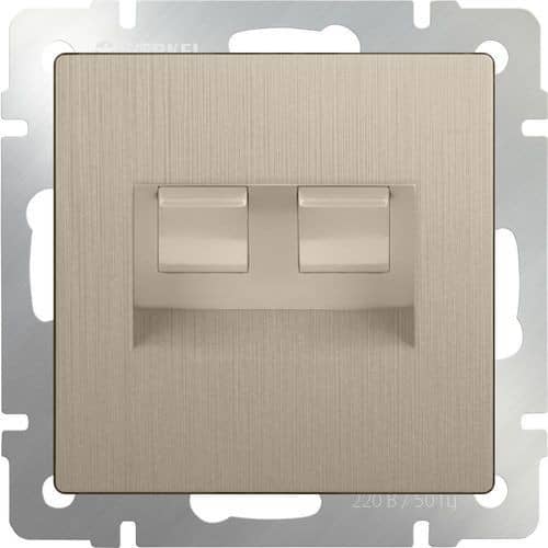 Купить Розетка Werkel WL10-RJ11+RJ45 телефонно-компьютерная шампань рифленый по низкой цене
