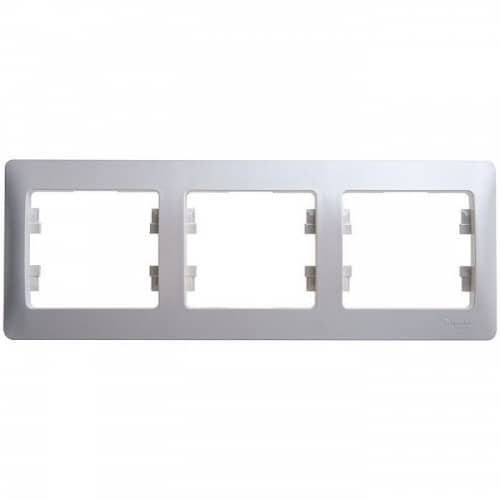 Купить Рамка Schneider Electric Glossa GSL000303 алюминий трехместная по низкой цене