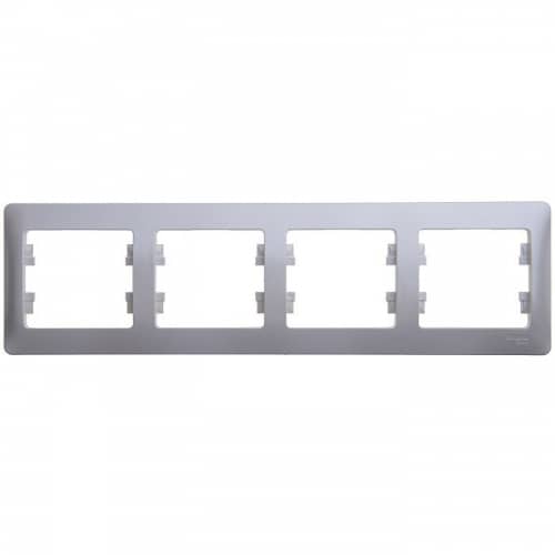 Купить Рамка Schneider Electric Glossa GSL000304 алюминий четырехместная по низкой цене