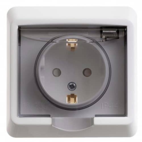 Купить Розетка Schneider Electric Этюд PC16-044B IP44 одноместная белая по низкой цене