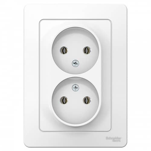 Купить Розетка Schneider Electric Blanca BLNRS000021 двухместная без заземления белая по низкой цене