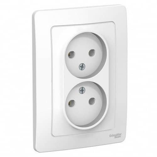 Купить Розетка Schneider Electric Blanca BLNRS000021 двухместная без заземления белая по низкой цене