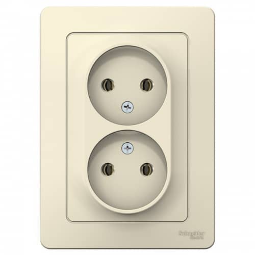 Купить Розетка Schneider Electric Blanca BLNRS000022 двухместная без заземления молочная по низкой цене