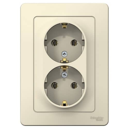 Купить Розетка Schneider Electric Blanca BLNRS001022 двухместная с заземлением молочная по низкой цене