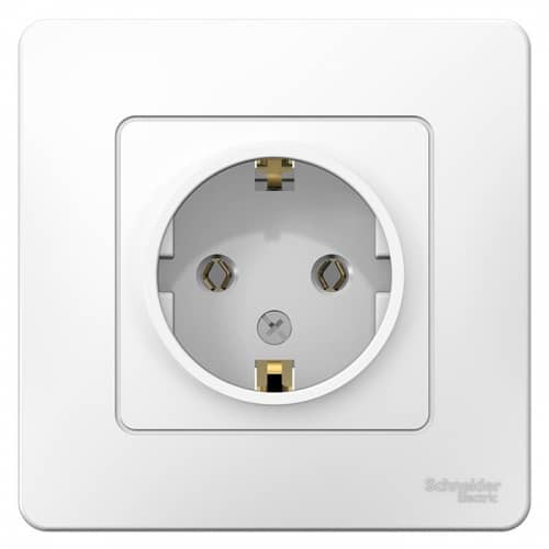 Купить Розетка Schneider Electric Blanca BLNRS001011 одноместная с заземлением белая по низкой цене