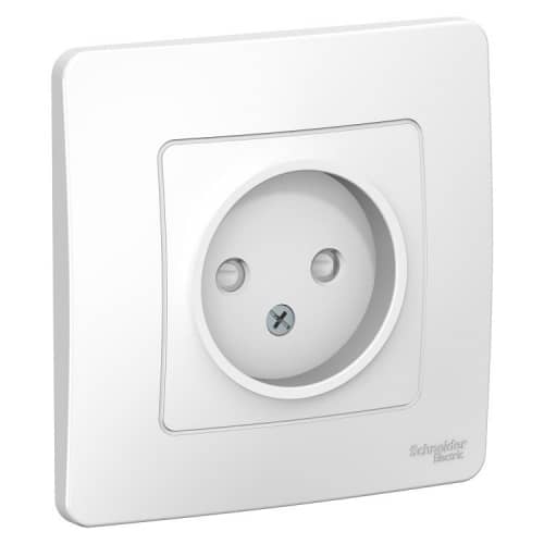 Купить Розетка Schneider Electric Blanca BLNRS000111 одноместная с защитными шторками белая по низкой цене