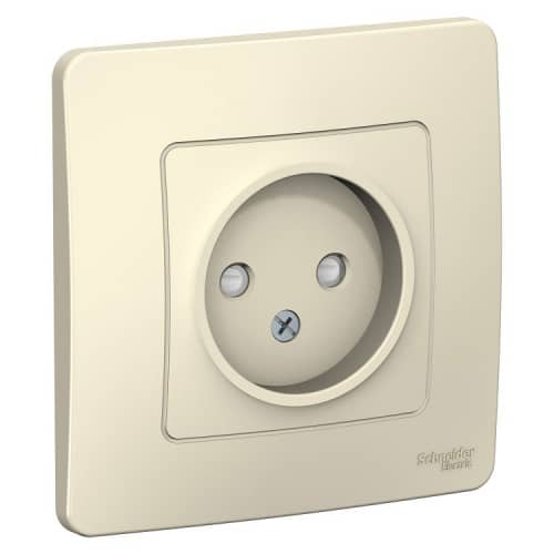 Купить Розетка Schneider Electric Blanca BLNRS000112 одноместная с защитными шторками молочная по низкой цене