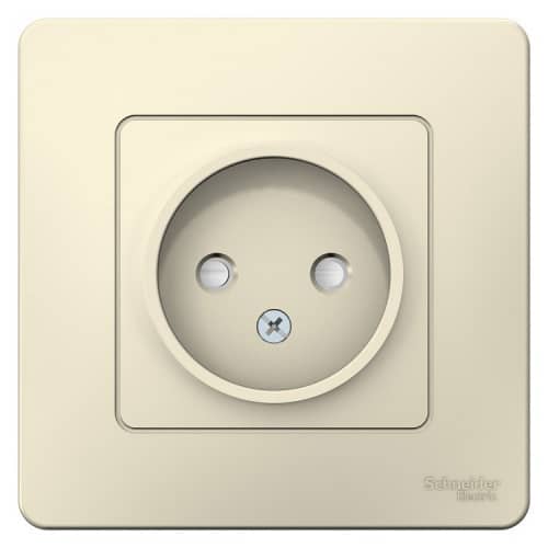 Купить Розетка Schneider Electric Blanca BLNRS000112 одноместная с защитными шторками молочная по низкой цене