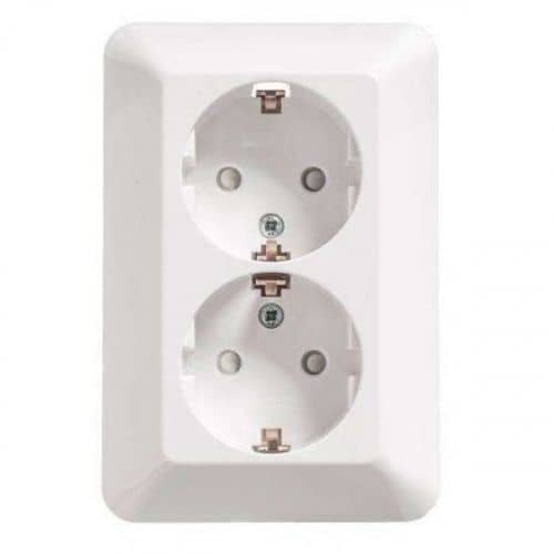 Купить Розетка Schneider Electric Прима RS16-212-B двухместная белая по низкой цене