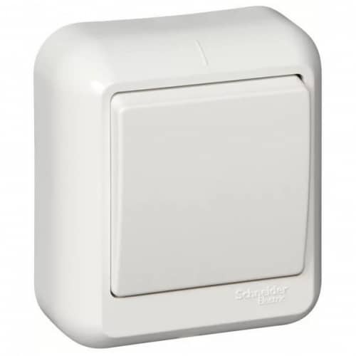 Купить Выключатель Schneider Electric Прима A16-051M-B одноклавишный белый по низкой цене
