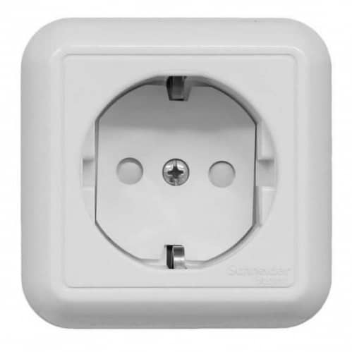 Купить Розетка Schneider Electric Прима RA16-003-1M-B одноместная белая по низкой цене
