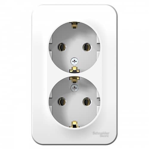 Купить Розетка Schneider Electric Blanca BLNRA010201 двухместная с заземлением белая по низкой цене