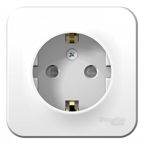Купить Розетка Schneider Electric Blanca BLNRA011101 одноместная с заземлением и защитными шторками белая по низкой цене